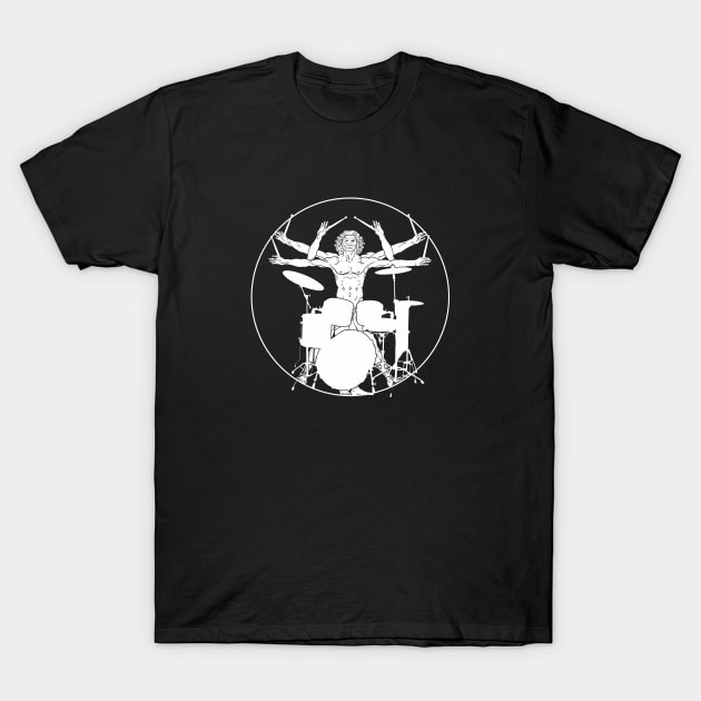 Vitruvian Drummer T-Shirt by Dreamteebox